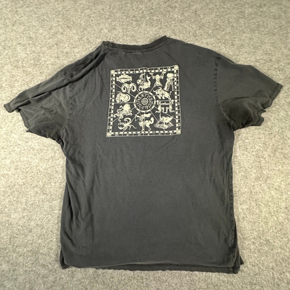 Only & Sons Zodiac Graphic T-Shirt Mens Small Black Distressed Short Sleeve